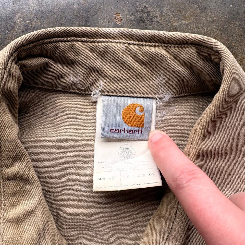 Vintage Carhartt Pearl Snap Canvas Work Shirt - Picture 3 of 5